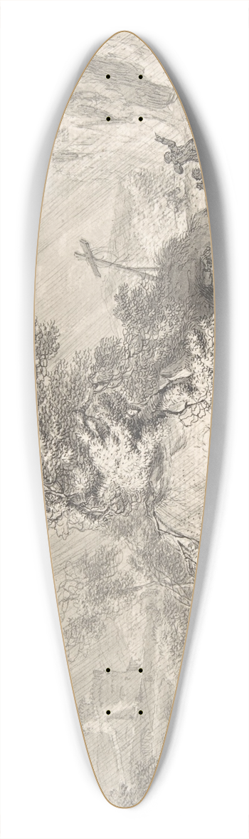 Hendrik Meijer - Stormy Landscape 39.3 inch art pintail longboard deck
