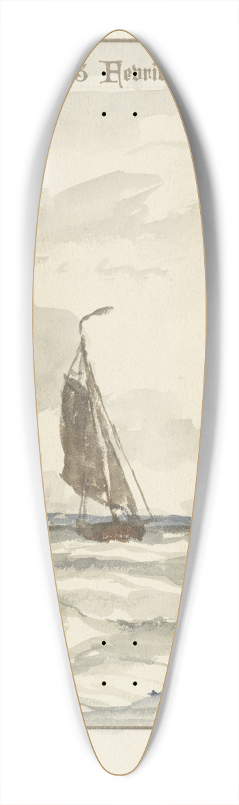 Hendrik Willem Mesdag - Zee met pinken 39.3 inch art pintail longboard deck