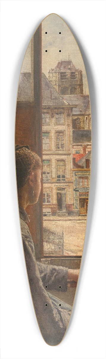 Henri de Braekeleer - The Teniersplaats in Antwerp 39.3 inch art pintail longboard deck