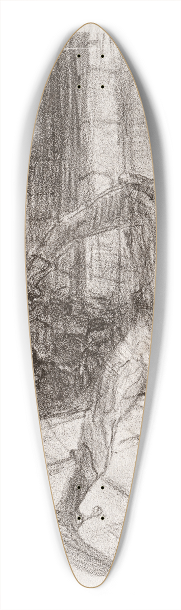 Henri de Toulouse-Lautrec - Au pied du Sina:  Schlom Fuss  la Synagogue 39.3 inch art pintail longboard deck