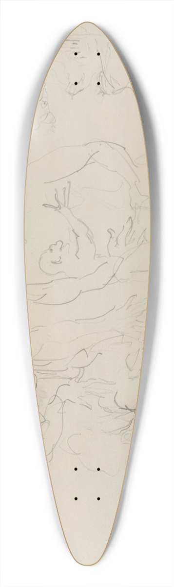 Henri de Toulouse-Lautrec - Croquis, Charge 39.3 inch art pintail longboard deck