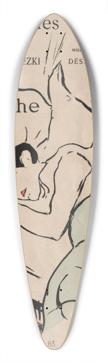 Henri de Toulouse-Lautrec - Les Vieilles Histoires, Ta Bouche 39.3 inch art pintail longboard deck