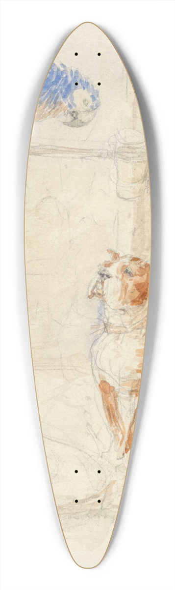 Henri de Toulouse-Lautrec - Perroquet et chien 39.3 inch art pintail longboard deck