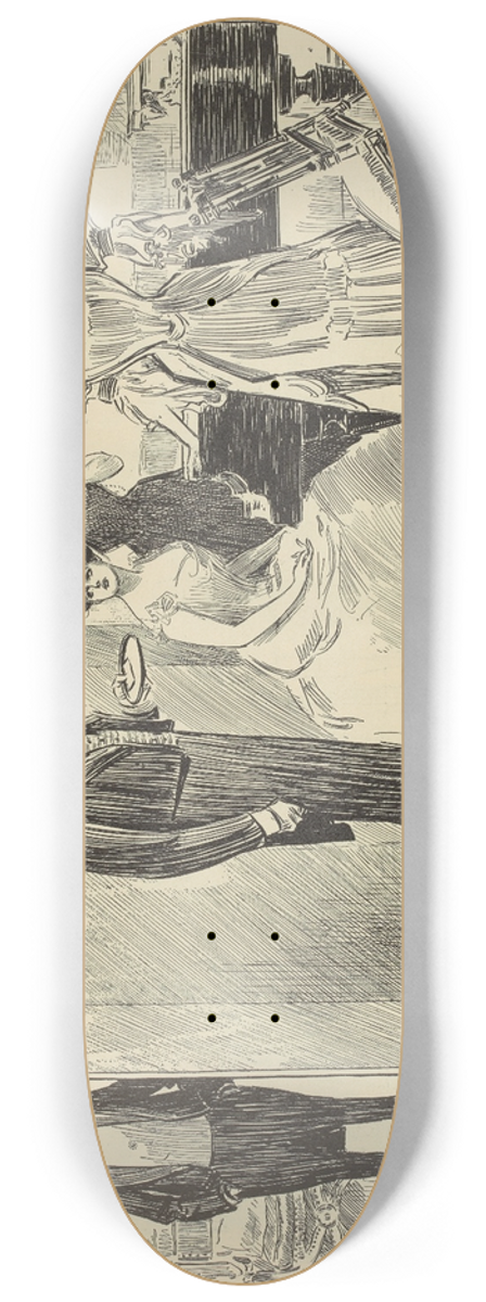 Charles Dana Gibson - Advice to bores, follow your card upstairs 8.25 inch art skate deck