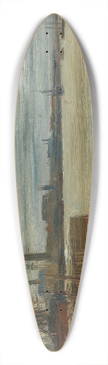 Henri Evenepoel - Anvers, Le fleuve (La rade dAnvers) 39.3 inch art pintail longboard deck