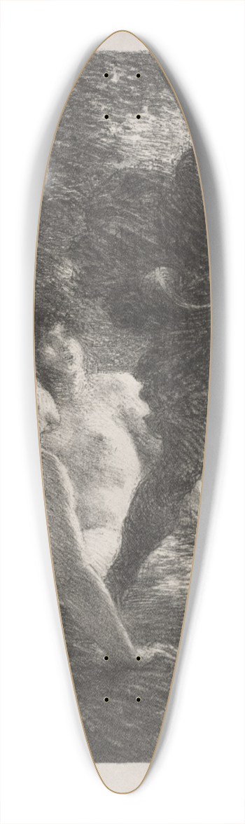 Henri Fantin-Latour - Twilight of the Gods, Act III; Sigfried and the Rhine Maidens 39.3 inch art pintail longboard deck