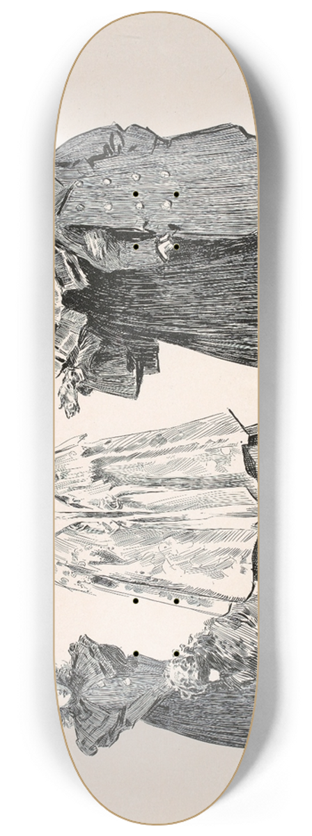 Charles Dana Gibson - A Lovers Quarrel 8.25 inch art skate deck