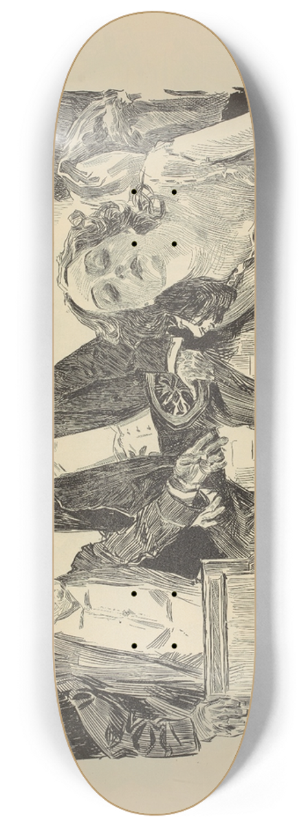 Charles Dana Gibson - An argument with the leading lady 8.25 inch art skate deck