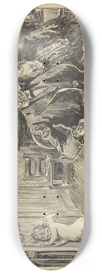 Charles Dana Gibson - An interrupted story 8.25 inch art skate deck