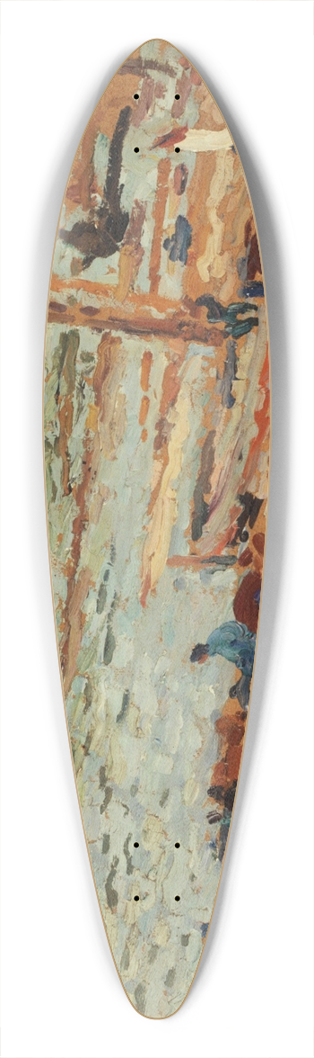 Henri Martin - Bouquet de bleuets  Barques au port 39.3 inch art pintail longboard deck