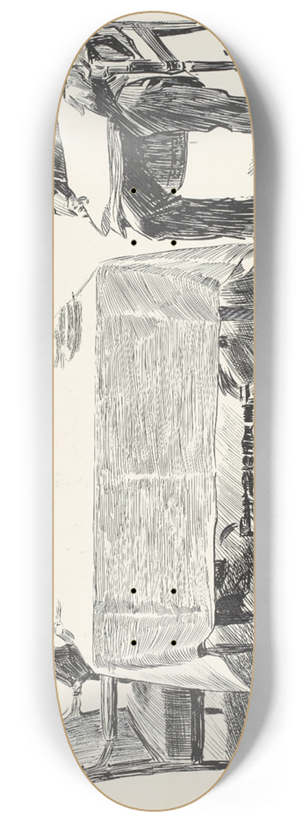 Charles Dana Gibson - Breakfast-Oatmeal and the morning paper 8.25 inch art skate deck