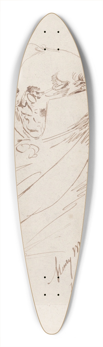 Henry Bonaventure Monnier - Self-Portrait as Monsieur Prudhomme 39.3 inch art pintail longboard deck