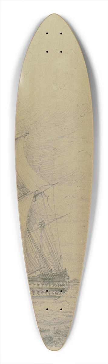 Henry Fortescue - Sailing boat on the ocean 39.3 inch art pintail longboard deck