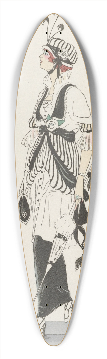 Henry Fournier - Journal des Dames et des Modes; the Fashion Illustrators 39.3 inch art pintail longboard deck