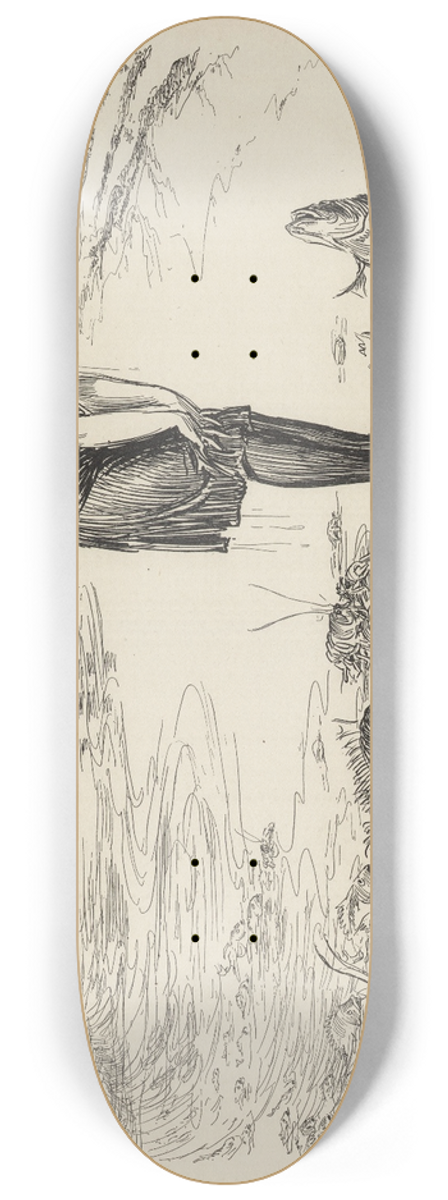 Charles Dana Gibson - Even the fish has feelings 8.25 inch art skate deck