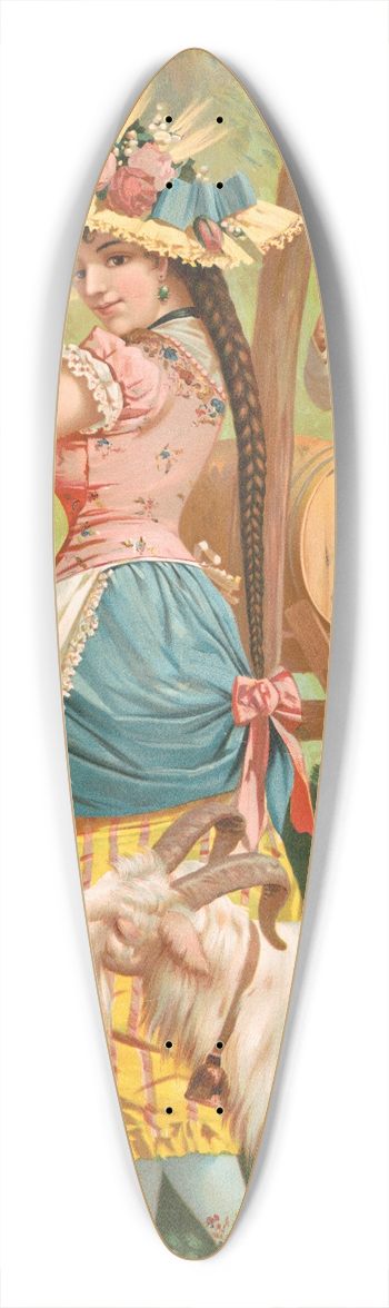 Henry Jerome Schile - White bock [no. 113] 39.3 inch art pintail longboard deck