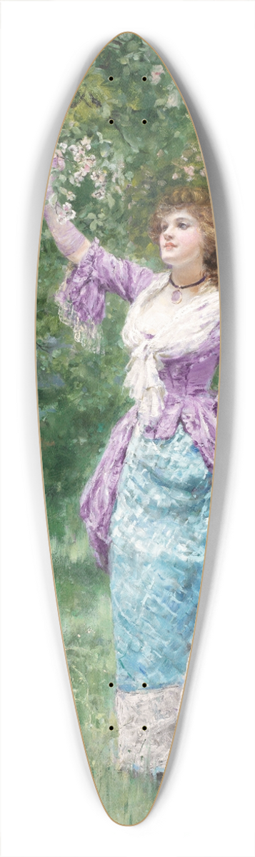 Henry John Yeend King - Spring blooms 39.3 inch art pintail longboard deck