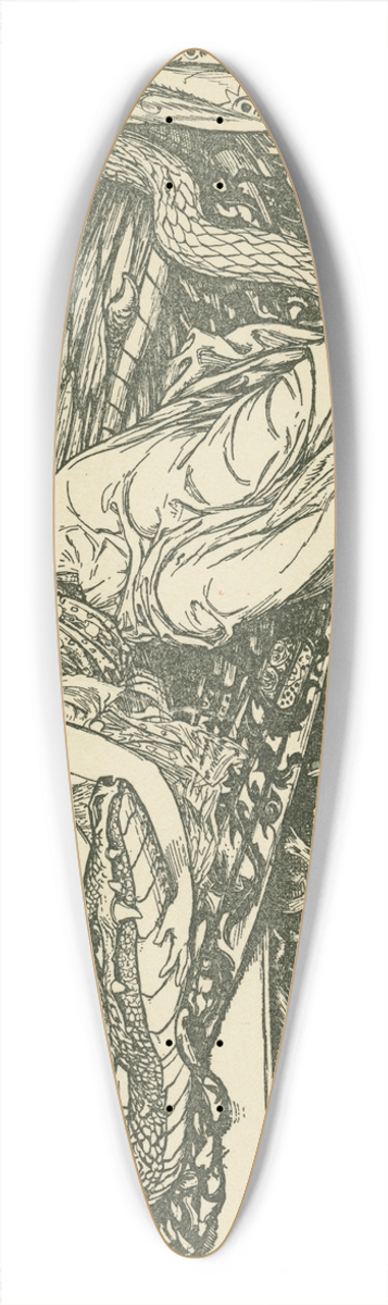 Henry Justice Ford - The beautiful woman soothes the serpent king. 39.3 inch art pintail longboard deck