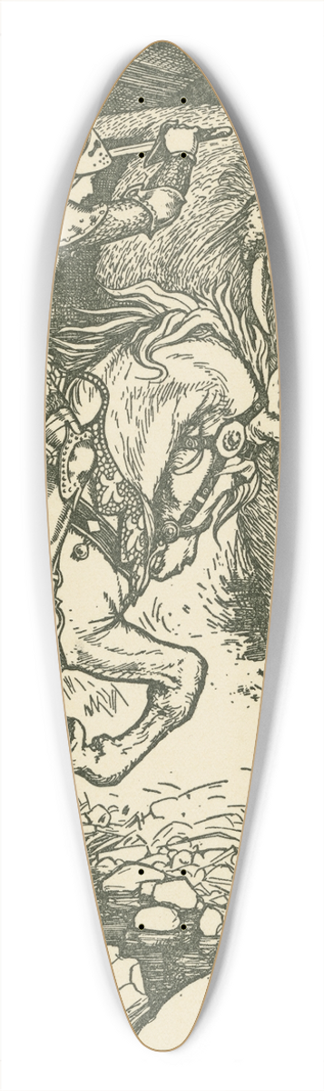 Henry Justice Ford - The princess charges the lion. 39.3 inch art pintail longboard deck