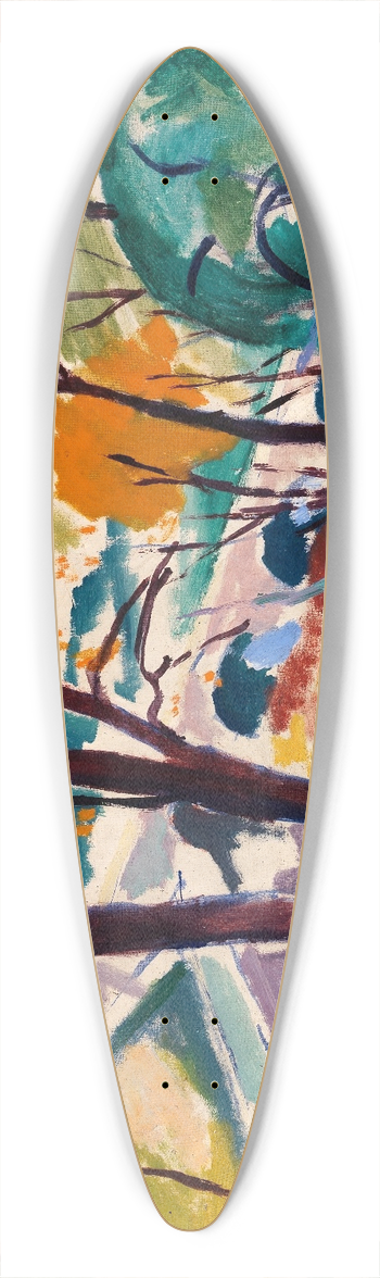 Henry Lyman Saen - Landscape, Bridge, Huntingdon Valley 39.3 inch art pintail longboard deck