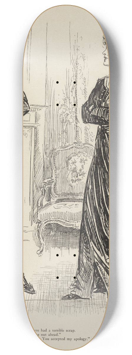 Charles Dana Gibson - He; We have had a terrible scrap 8.25 inch art skate deck