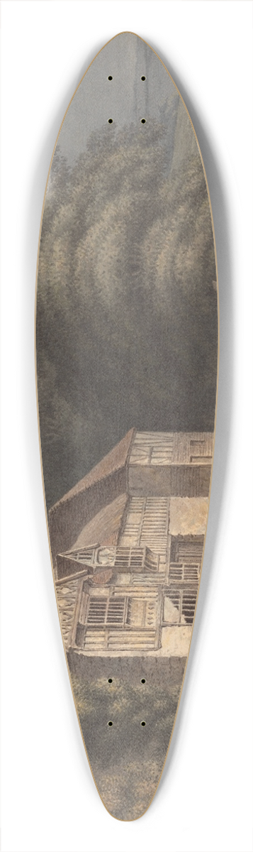 Henry Morton - Old Buildings at Hastings 39.3 inch art pintail longboard deck