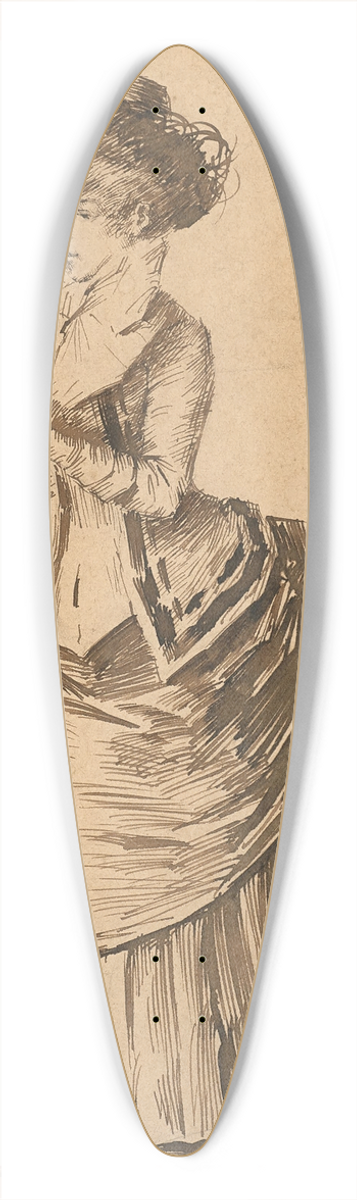 Henry Somm - lgante au verre dabsinthe 39.3 inch art pintail longboard deck