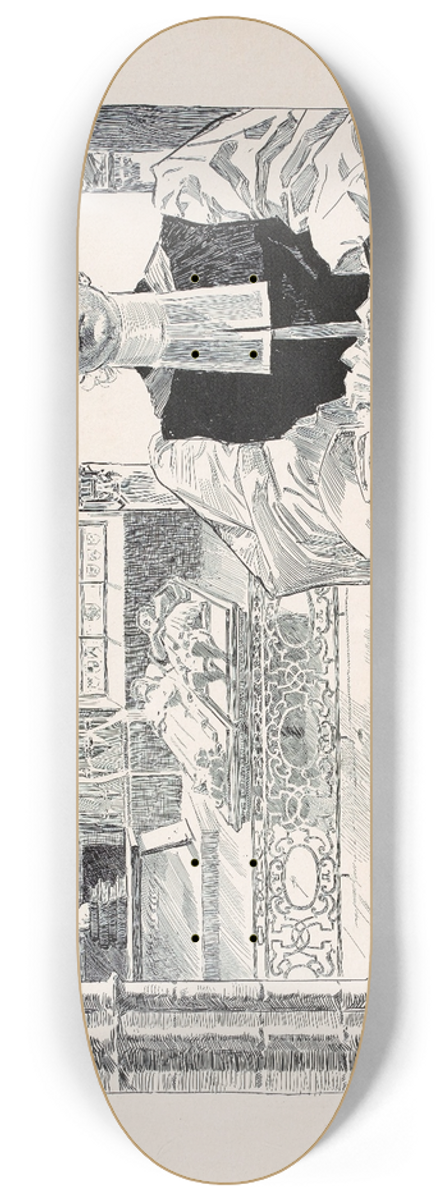 Charles Dana Gibson - In days to come the churches may be fuller 8.25 inch art skate deck