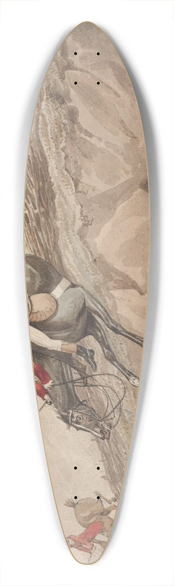 Henry Thomas Alken - Doing the Thing; and the Thing Done; Doing the Down Leap 39.3 inch art pintail longboard deck