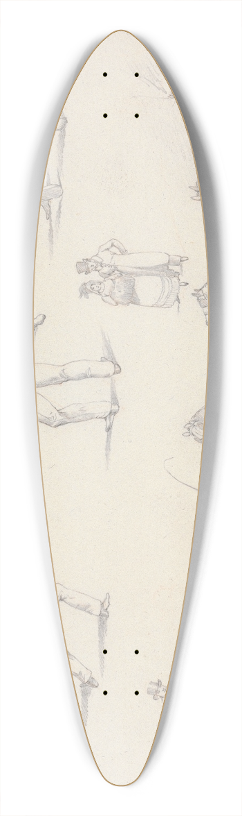 Henry Thomas Alken - Landscape Scenery, No. 7: Scenes of Cricket and a Waggoner With His Team 39.3 inch art pintail longboard deck