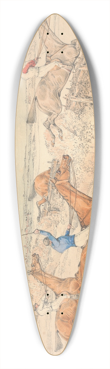 Henry Thomas Alken - Steeplechasing; Four Riders Taking a Ditch and an Oxer 39.3 inch art pintail longboard deck
