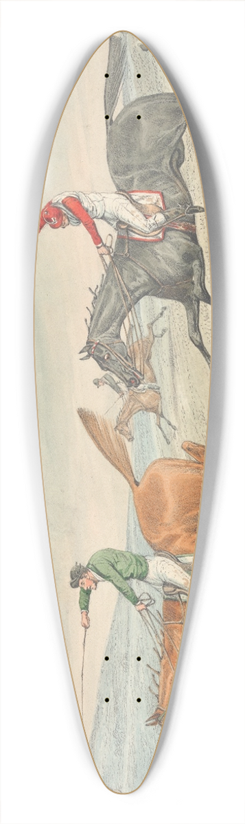 Henry Thomas Alken - Steeplechasing; Three Riders Taking a Brook 39.3 inch art pintail longboard deck