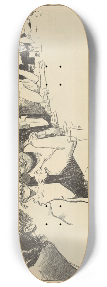 Charles Dana Gibson - In the American colony 8.25 inch art skate deck