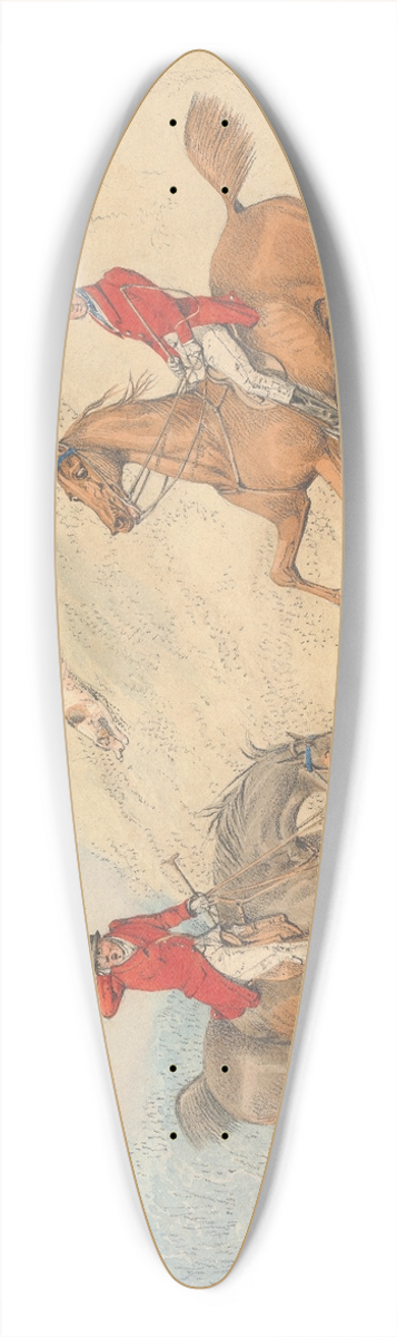 Henry Thomas Alken - The Huntsman and a Rider Encouraging the Hounds 39.3 inch art pintail longboard deck