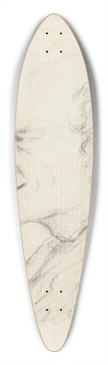 Henry William Bunbury - A Leering Man 39.3 inch art pintail longboard deck