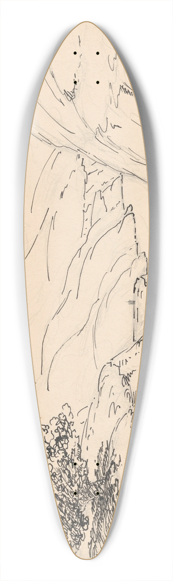 Herbert Crowley - A River Landscape with Steep Cliffs 39.3 inch art pintail longboard deck