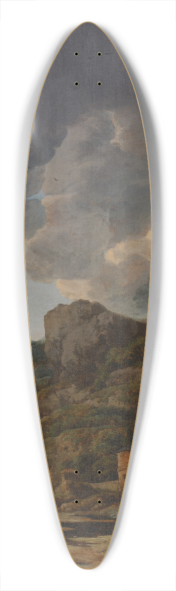 Herman Nauwincx - Mountain Landscape with River and Wagon 39.3 inch art pintail longboard deck