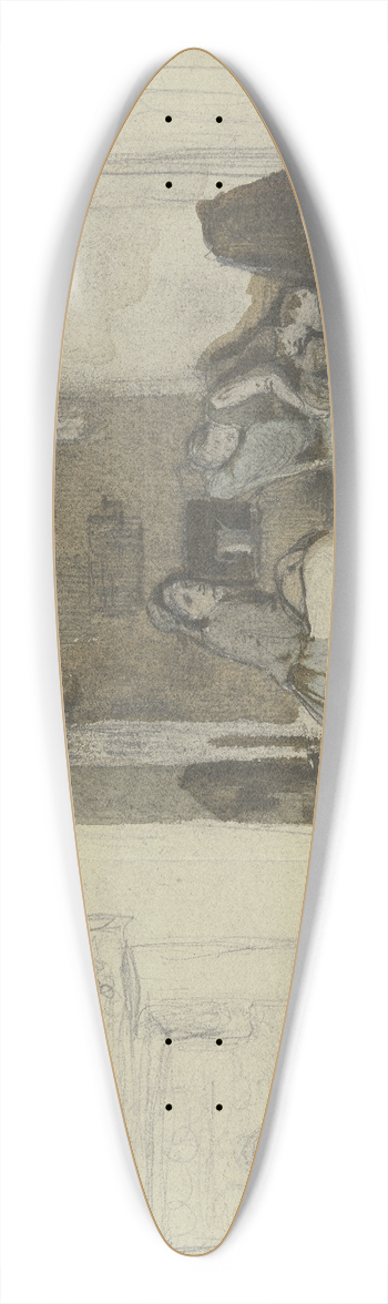 Hermann Gollner - Studienblatt; Familienszenen 39.3 inch art pintail longboard deck