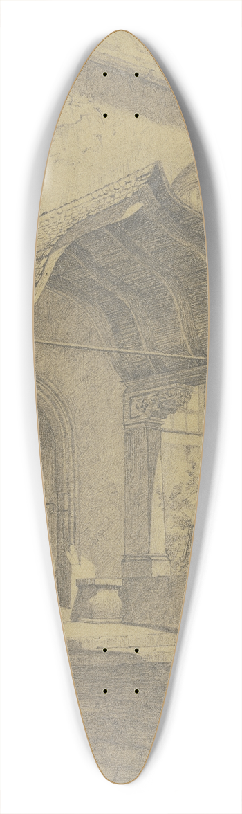 Hermann Kruse - Prothyrum of a church 39.3 inch art pintail longboard deck
