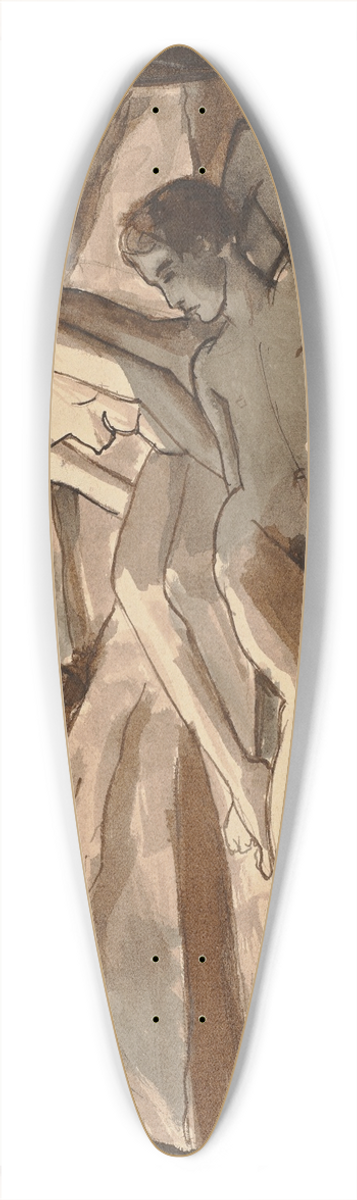 Hermann Lismann - Nacktes Paar in einer Landschaft 39.3 inch art pintail longboard deck