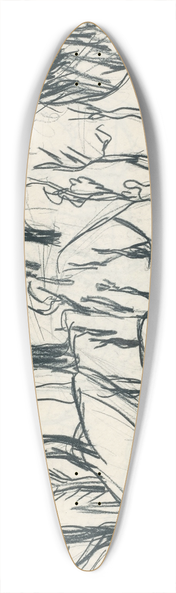 Hermann Scherer - Landscape in ticino 39.3 inch art pintail longboard deck