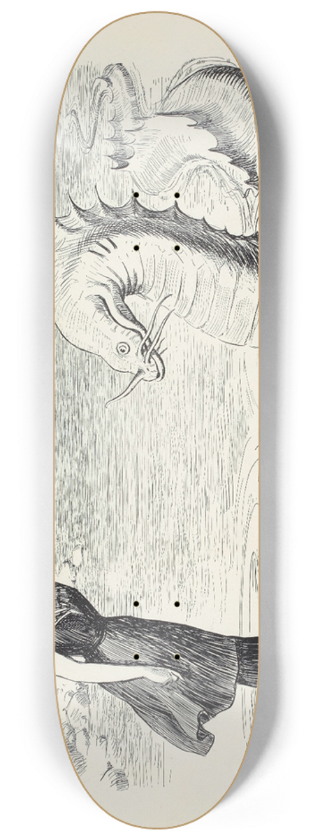 Charles Dana Gibson - No wonder the sea serpent frequents our coast 8.25 inch art skate deck