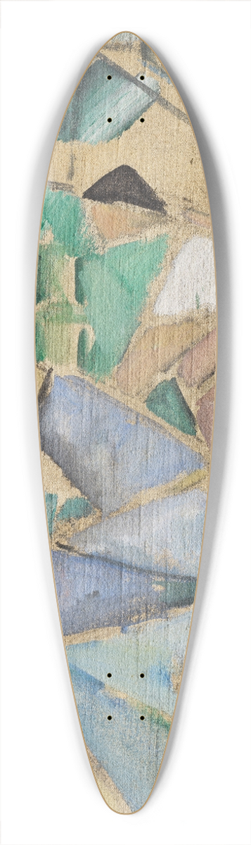 Hermann Stenner - Kubistische Figur mit Husern 39.3 inch art pintail longboard deck
