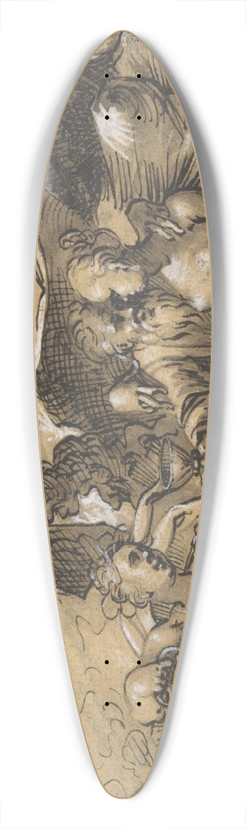 Hermann Weyer - Lot and His Daughters 39.3 inch art pintail longboard deck