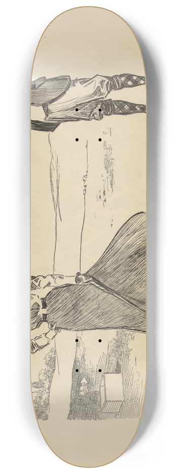 Charles Dana Gibson - One difficulty of the game 8.25 inch art skate deck