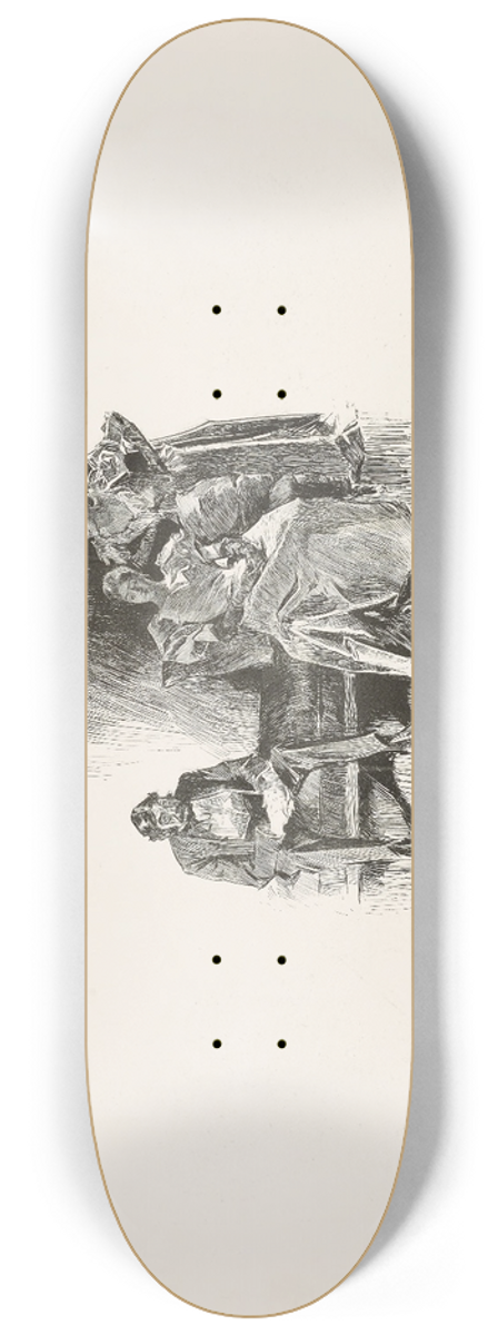 Charles Dana Gibson - One girl; When is a joke not a joke 8.25 inch art skate deck