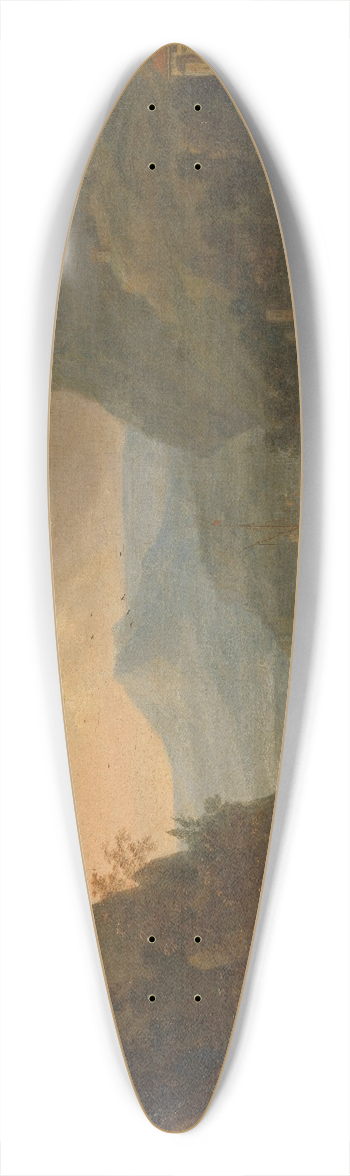 Herman Saftleven - River view in a mountainous region 39.3 inch art pintail longboard deck