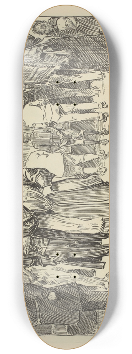 Charles Dana Gibson - On the sidewalks of New York 8.25 inch art skate deck