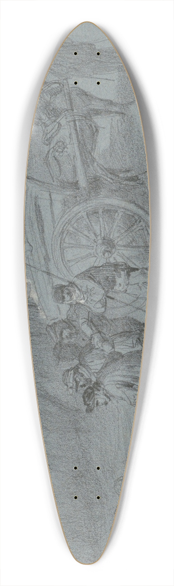 Hippolyte Lalaisse - Workmen Gathering Ice at the Waters Edge 39.3 inch art pintail longboard deck