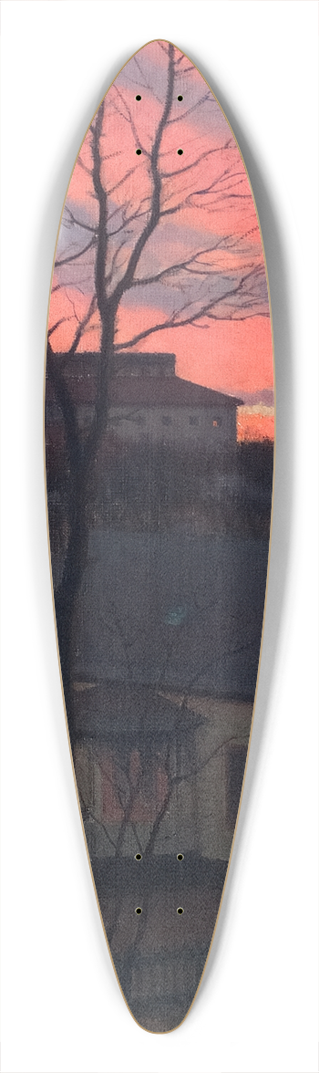 Hjalmar Linde - Evening 39.3 inch art pintail longboard deck